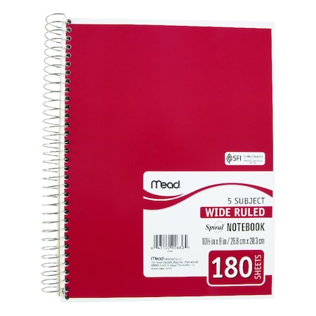 Mead Mead 8 in. W X 10-1/2 in. L Wide Ruled Spiral Assorted Notebook 05680